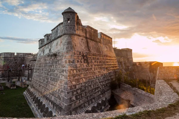 Castillo San Pedro Roca Castillo Durante Puesta Del Sol Santiago — Foto de Stock