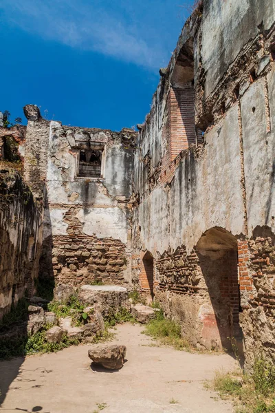 Ruiny Katedry Santiago Mieście Antigua Guatemala — Zdjęcie stockowe