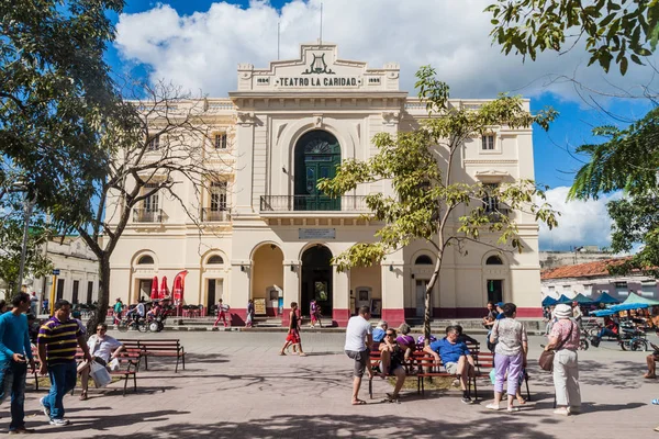 Santa Clara Cuba Feb 2016 Teatro Cardid Plaza Parque Vidal — Foto de Stock