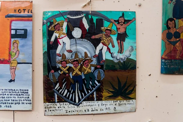Antigua Guatemala Marzo 2016 Retablo Lámina Pintura Devocional Arte Popular — Foto de Stock
