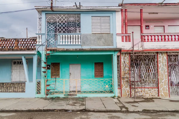 Colorful Houses Sancti Spiritus Cuba — Stock Photo, Image