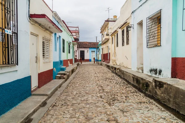Dlážděné Ulice Sancti Spiritus Kuba — Stock fotografie