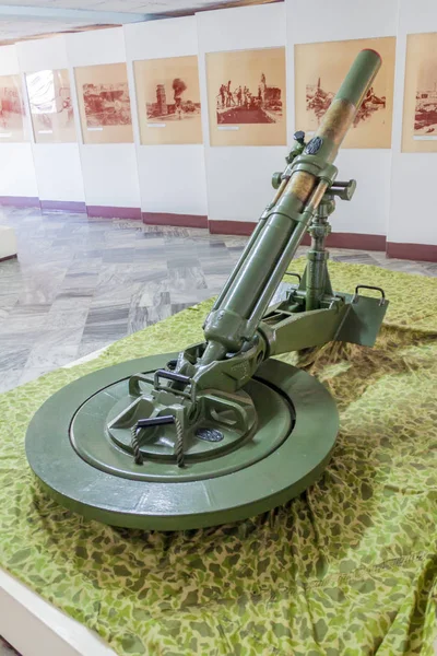 Playa Giron, Küba - 14 Şubat 2016: Harç başarısız 1961 Domuzlar Körfezi işgali Playa Giron Köyü, Küba'ya adanmış bir rmuseum içinde.