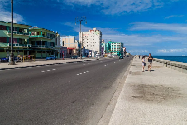 Havana Kuba Únor 2016 Známé Přímořské Jednotka Malecon Havaně — Stock fotografie