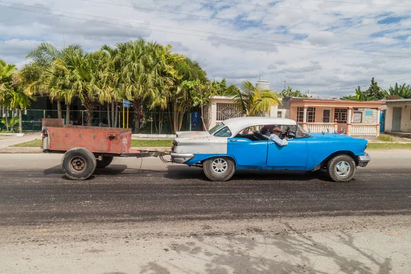 Cienfuegos Cuba Februari 2016 Vintage Auto Met Een Aanhangwagen Cienfuegos — Stockfoto