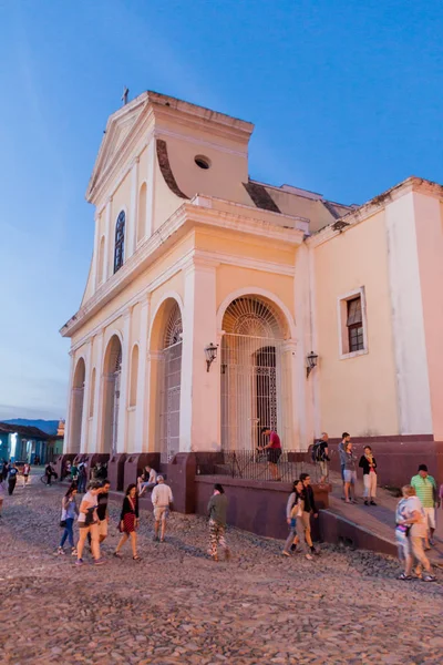 Trinidad Cuba Février 2016 Vue Nuit Église Iglesia Parroquial Santisima — Photo