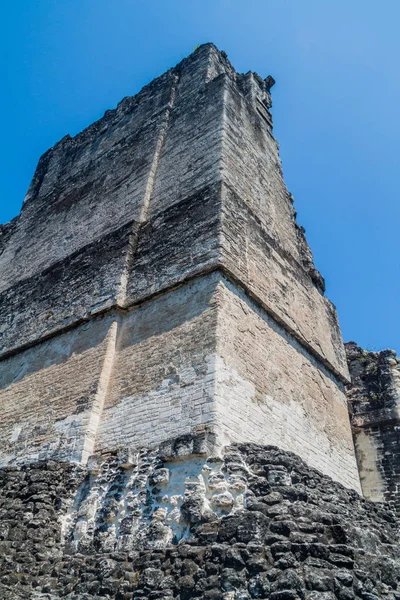 Górnej Części Świątyni Archeologiczne Tikal Gwatemali — Zdjęcie stockowe