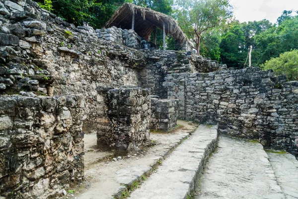 Pyramiden Kallas Kyrkan Iglesia Ruinerna Maya Staden Coba Mexiko — Stockfoto