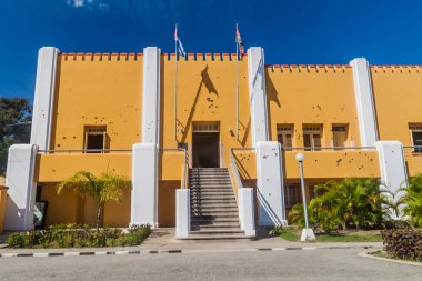 Kurşun deliklerini eski La Moncada Barack, önemli, Küba tarihinin, Santiago de Cuba yerleştirin