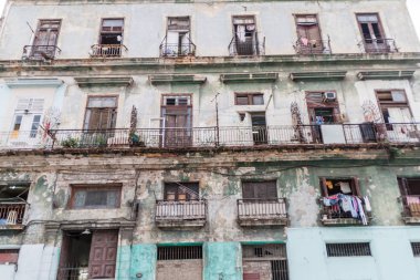 Eski Havana, Küba'da bina Dilipitated