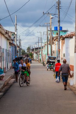 Remedios, Küba - 12 Şubat 2016: Street hayat Remedios Town, Küba
