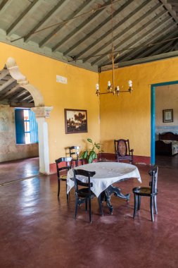 Guachinango, Küba - 9 Şubat 2016: Valle de Los Ingenios Vadisi Trinidad, Küba yakınındaki eski bir çiftlik Casa Guachinango restoranda