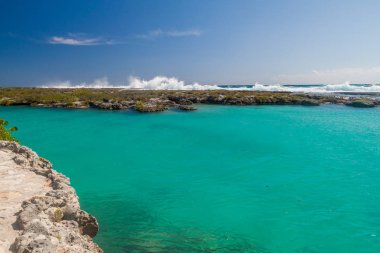 Deniz kıyısında, ödeme domuz Playa Giron village, Küba yakınındaki