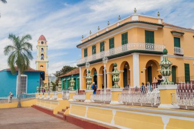 Trinidad, Küba - 8 Şubat 2016: Görünüm, Museo Romantico Trinidad, Küba'nın merkezi.