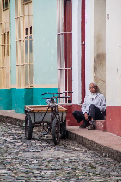 Sancti Spiritus Cuba Feb 2016 Old Man Street Sancti Spiritus — Stock Photo, Image