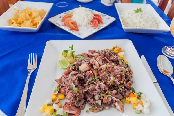 Maaltijd Van Octopus Een Restaurant Gibara Dorp Cuba — Stockfoto