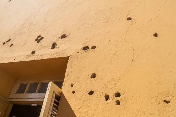 Kurşun deliklerini eski La Moncada Barack, önemli, Küba tarihinin, Santiago de Cuba yerleştirin