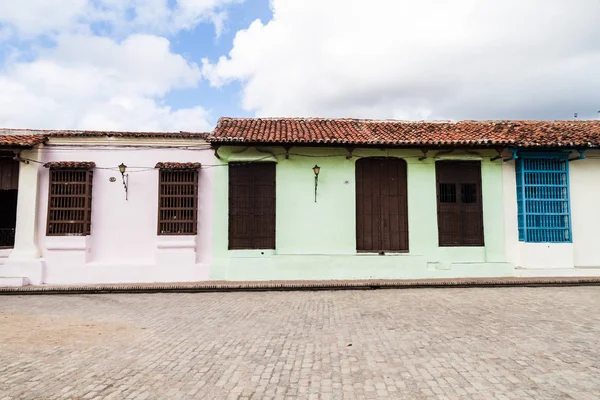 Färgglada Hus Vid San Juan Dios Torget Camaguey Kuba — Stockfoto