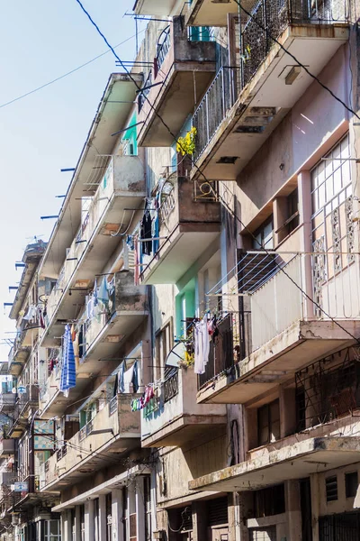 Balconi Nel Quartiere Avana Centro Avana Cub — Foto Stock