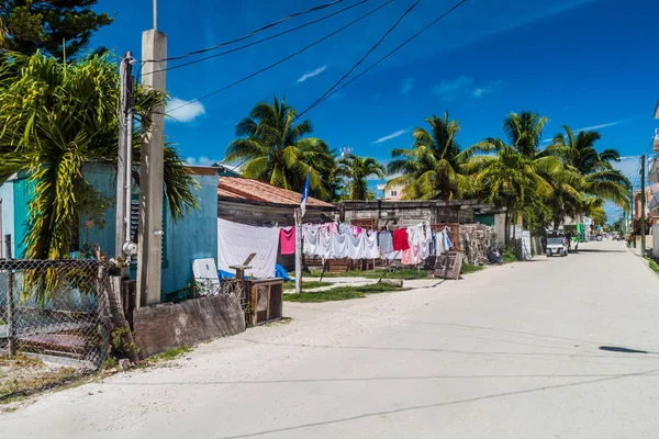 Widok Ulicy Miejscowości Caye Caulker Belize — Zdjęcie stockowe