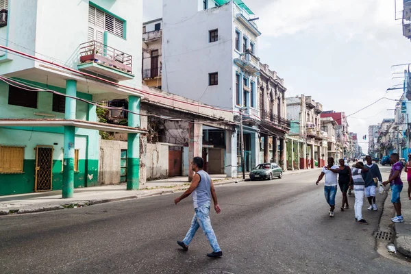 Habana Cuba Febrero 2016 Vida Una Calle Del Barrio Habana — Foto de Stock