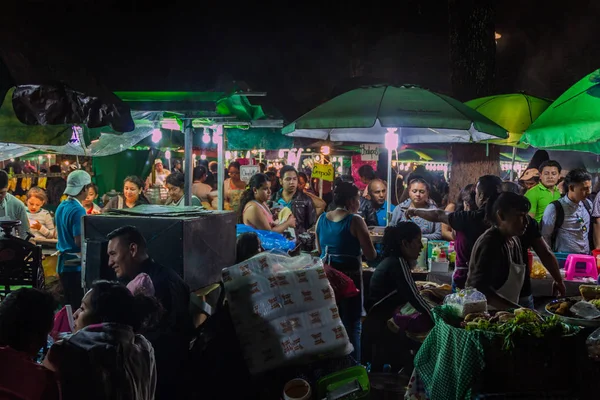 Antigua Guatemala Mars 2016 Les Gens Mangent Dans Les Étals — Photo