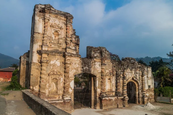 Ruiny Kostela Candelaria Městě Antigua Guatemala Guatemala — Stock fotografie