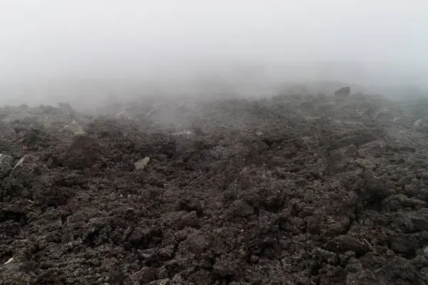 Flujo Lava Del Volcán Pacaya Niebla Guatemala —  Fotos de Stock