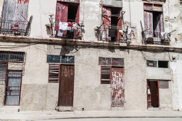 Dilapitaded Hus Havanna Centro Område Havanna Cub — Stockfoto