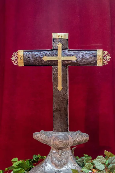 Cruz Parra Cruz Madera Erigida Por Colón Situado Catedral Baracoa —  Fotos de Stock