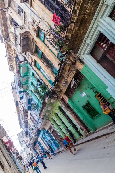 Havana Küba Şubat 2016 Hayat Habana Centro Mahallede Bir Sokakta — Stok fotoğraf