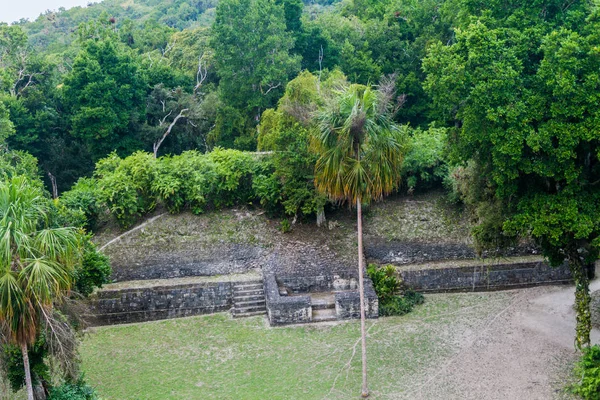 Vista Aérea Del Sitio Arqueológico Yaxha Guatemala — Foto de Stock