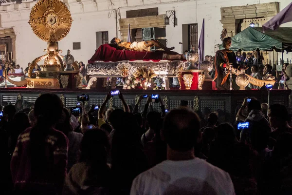 Antigua Guatemala Mars 2016 Les Participants Procession Vendredi Saint Antigua — Photo