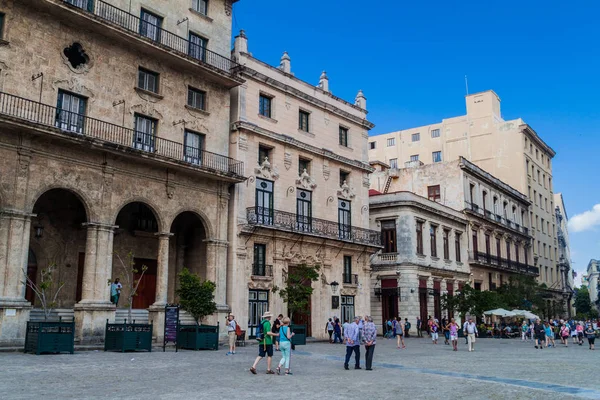 Havana Kuba Února 2016 Staré Koloniální Budovy Náměstí Plaza San — Stock fotografie