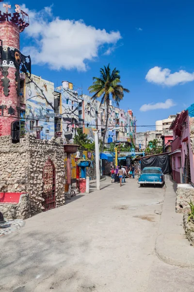 Hawana Kuba Luty 2016 Różne Sztuki Ulicznej Callejon Hamel Dzielnicy — Zdjęcie stockowe