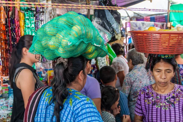 Santiago Atitlan Guatemala Mars 2016 Peuples Autochtones Dans Marché Village — Photo