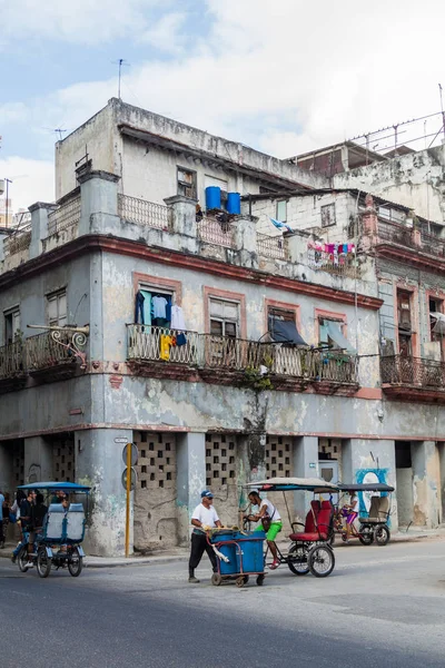 Habana Cuba Febrero 2016 Edificio Dilapidado Centro Habana — Foto de Stock