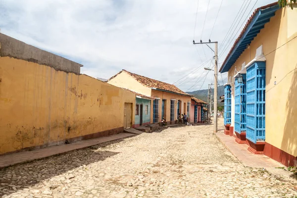 Trinidad Kuba Luty 2016 Widok Brukowanej Uliczce Centrum Trynidadu Kuba — Zdjęcie stockowe