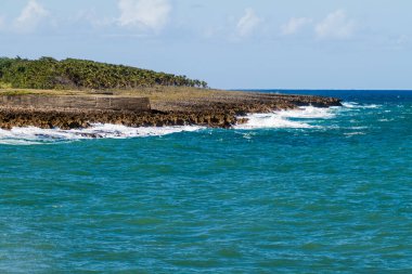Baracoa, Küba'da kıyısında arka plan
