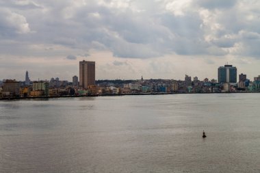 Havana, Küba'nın manzarası arka plan üzerinde