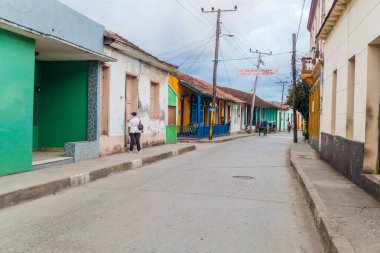 Baracoa, Küba - 5 Şubat 2016: Görünümü bir Street şehirde Baracoa, Küba