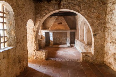 Castillo de San Felipe, İspanyol sömürge fort Gölü Izabal doğu Guatemala girişinde odasında