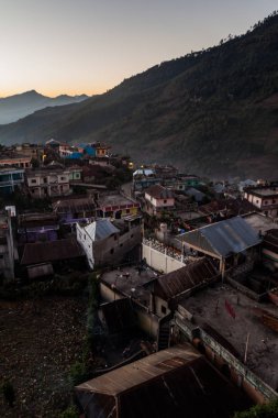 San Mateo Ixtatan Town, Guatemala havadan görünümü