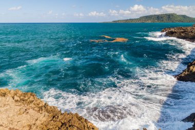 Baracoa, Küba'da kıyısında arka plan