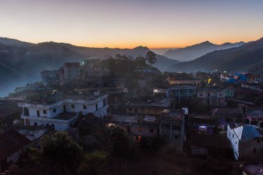 San Mateo Ixtatan Town, Guatemala havadan görünümü