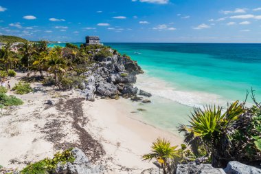 Antik Maya şehir Tulum ve Karayip Denizi, Meksika kalıntıları
