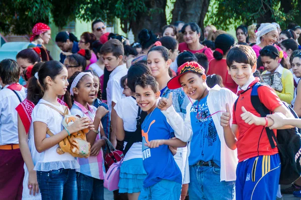 Las Tunas Cuba Jan 2016 Children Prepare Parade Celebrating Birthday — Stock Photo, Image