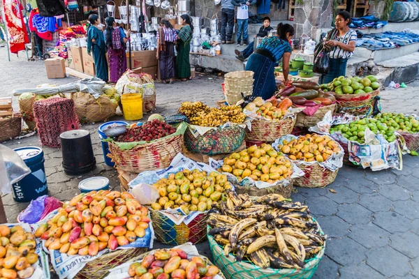 Santiago Atitlan Gwatemala Marca 2016 Widok Rynku Miejscowości Santiago Atitlan — Zdjęcie stockowe