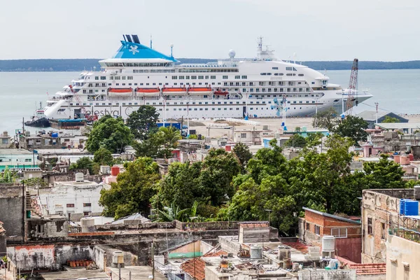 Cienfuegos Kubie Luty 2016 Statek Wycieczkowy Celestyal Cruises Porcie Cienfuegos — Zdjęcie stockowe