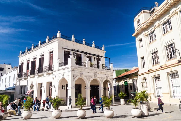 Camaguey Cuba Ene 2016 Edificios Adornados Plaza Plaze Los Trabajadores — Foto de Stock